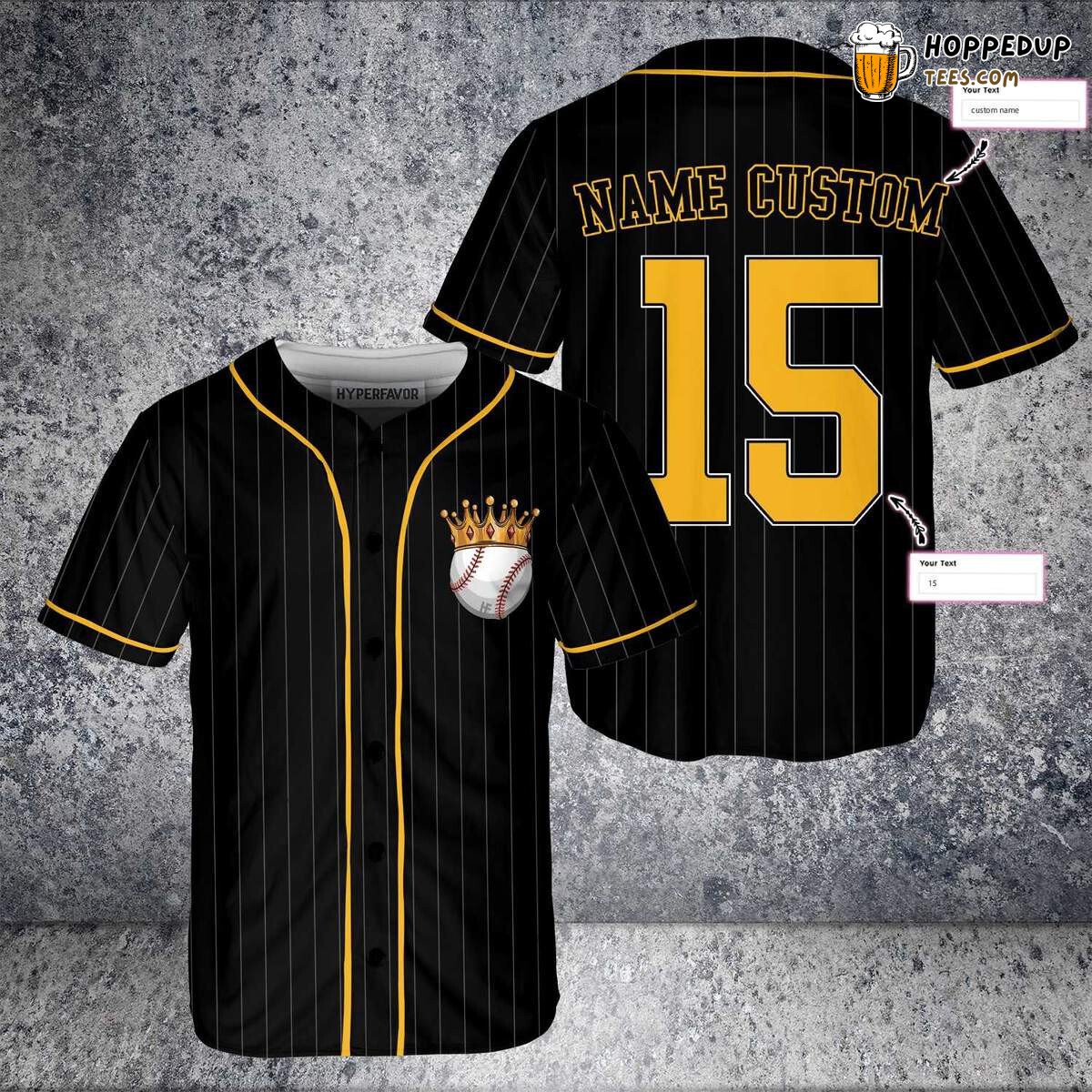 Personalized Custom King Of Baseball Baseball Tee Jersey Shirt Printed 3D