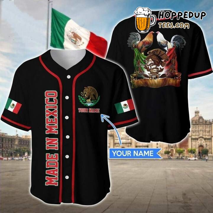 Personalized Custom Made In Mexico Baseball Tee Jersey Shirts 3D
