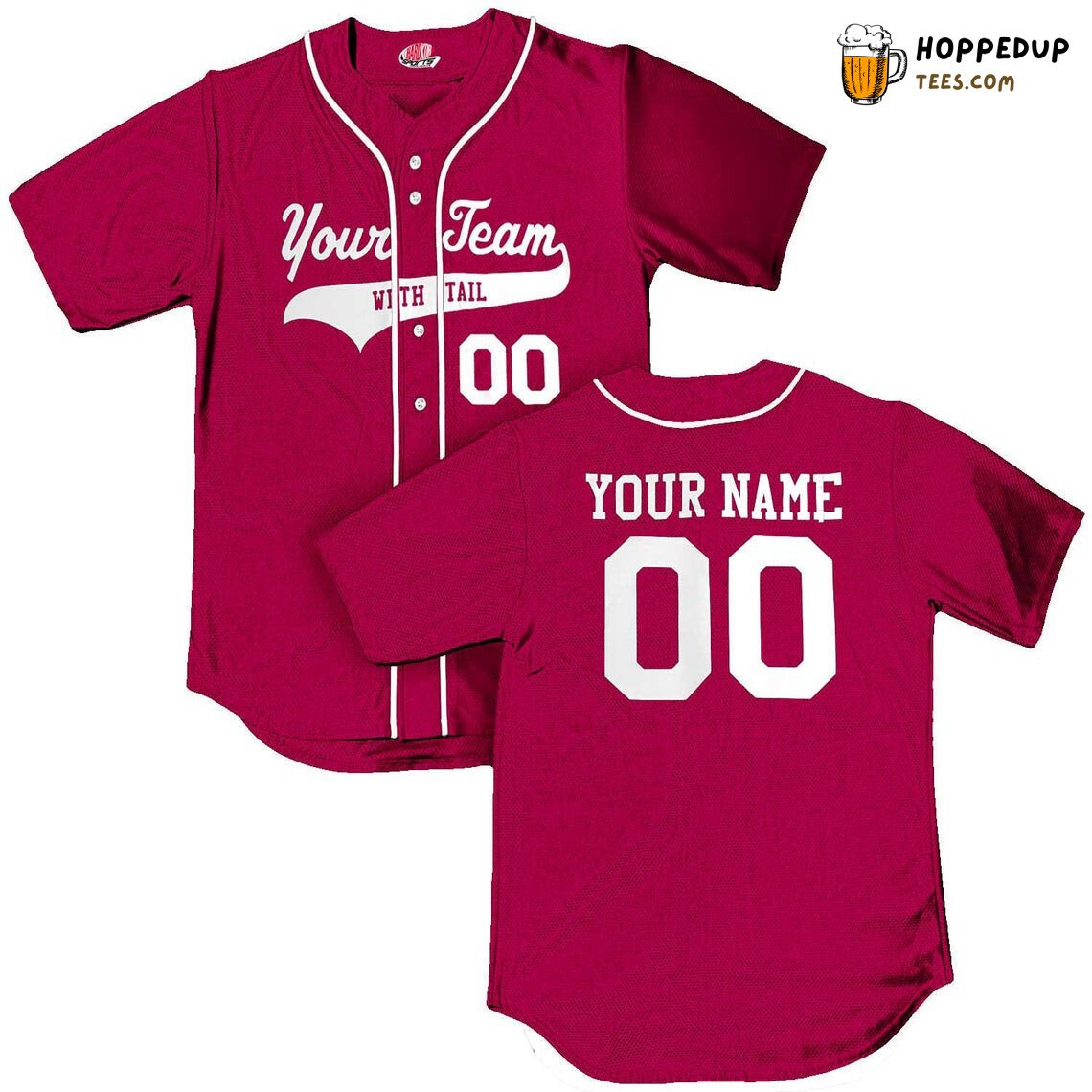 Personalized Custom Team Jesus Heavy Red Baseball Tee Jersey Shirts 3D