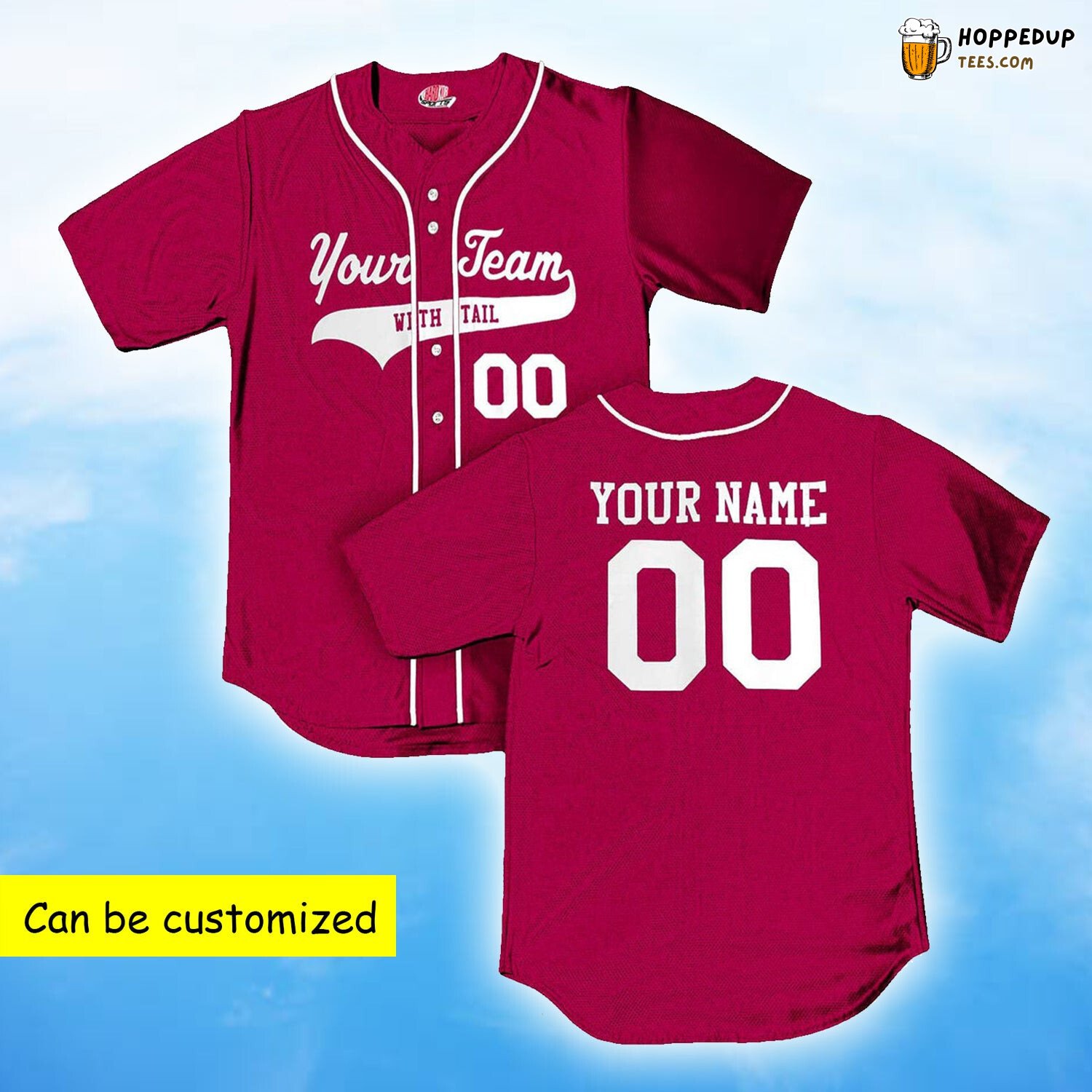 Personalized Custom Team Jesus Heavy Red Baseball Tee Jersey Shirts 3D