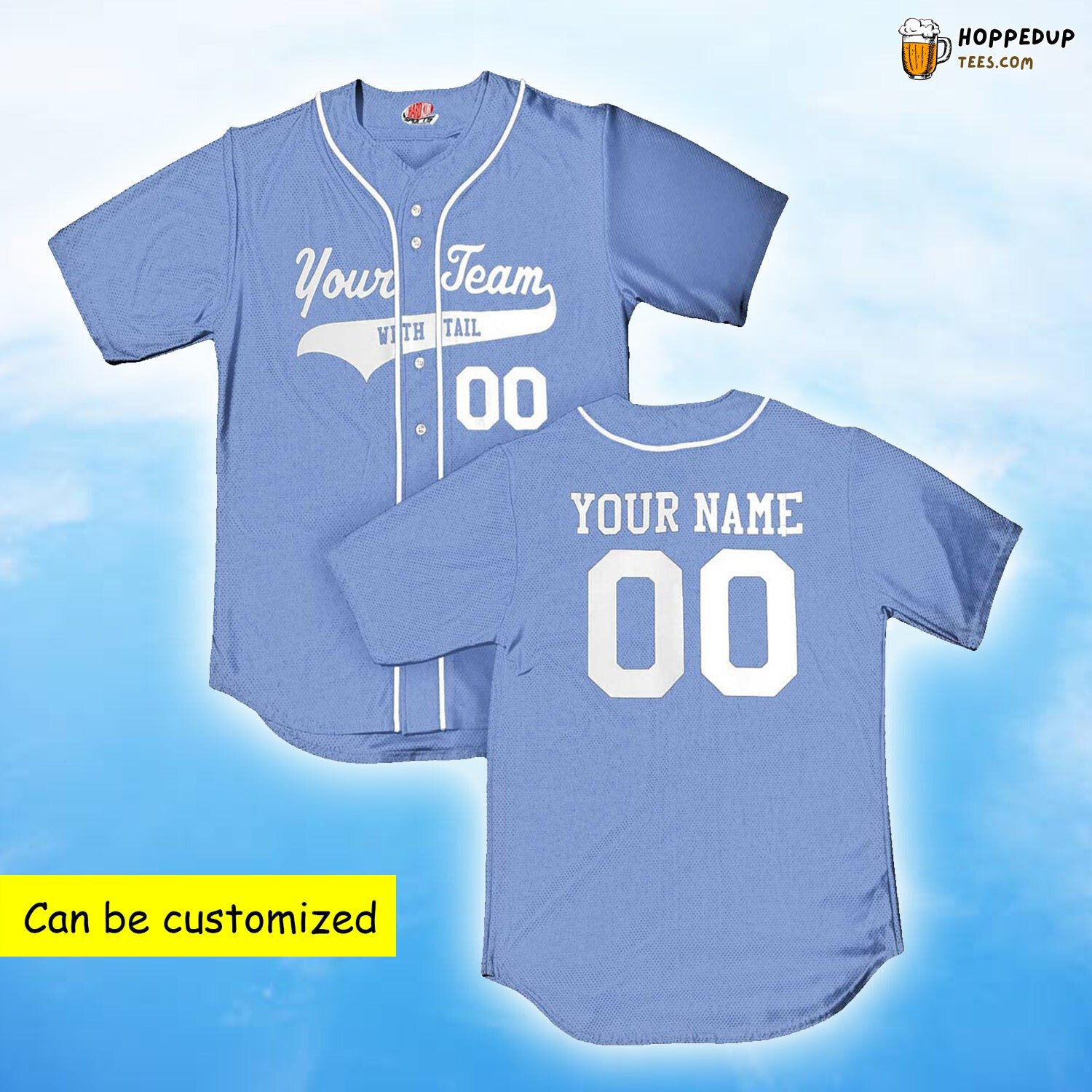 Personalized Custom Team Jesus Light Blue Baseball Tee Jersey Shirt Printed 3D