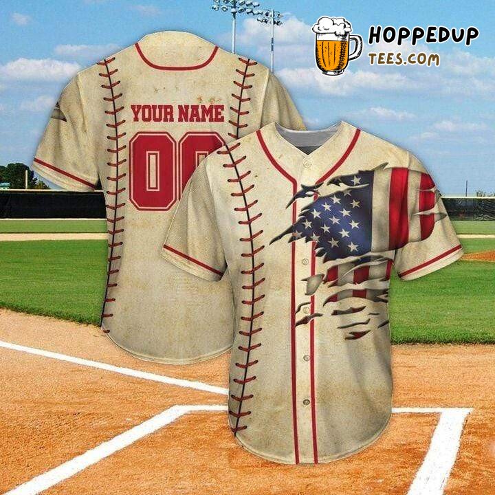 Personalized Custom Vintage US Baseball Player Crack Flag Baseball Tee Jersey Shirt Printed 3D Personalized Custom Vintage US Baseball Player Crack Flag Baseball Tee Jersey Shirt Printed 3D