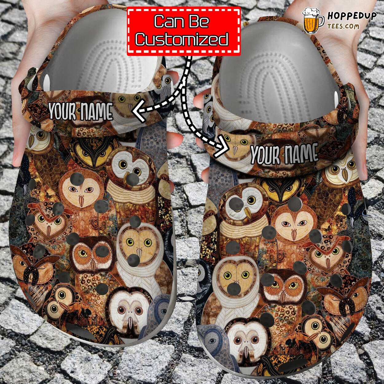 Personalized Cute Owl Patterns Theme Comfortable Clogs Animal Shoes