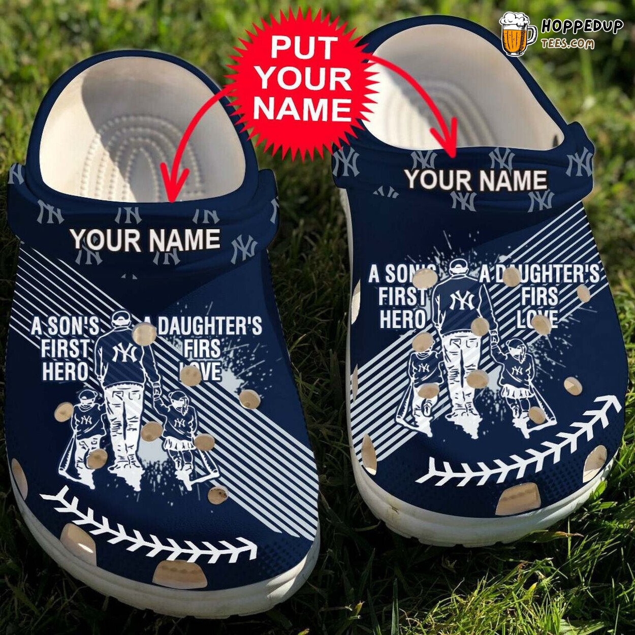Personalized Dad Son Daughter Yankees Themed Comfort Clogs