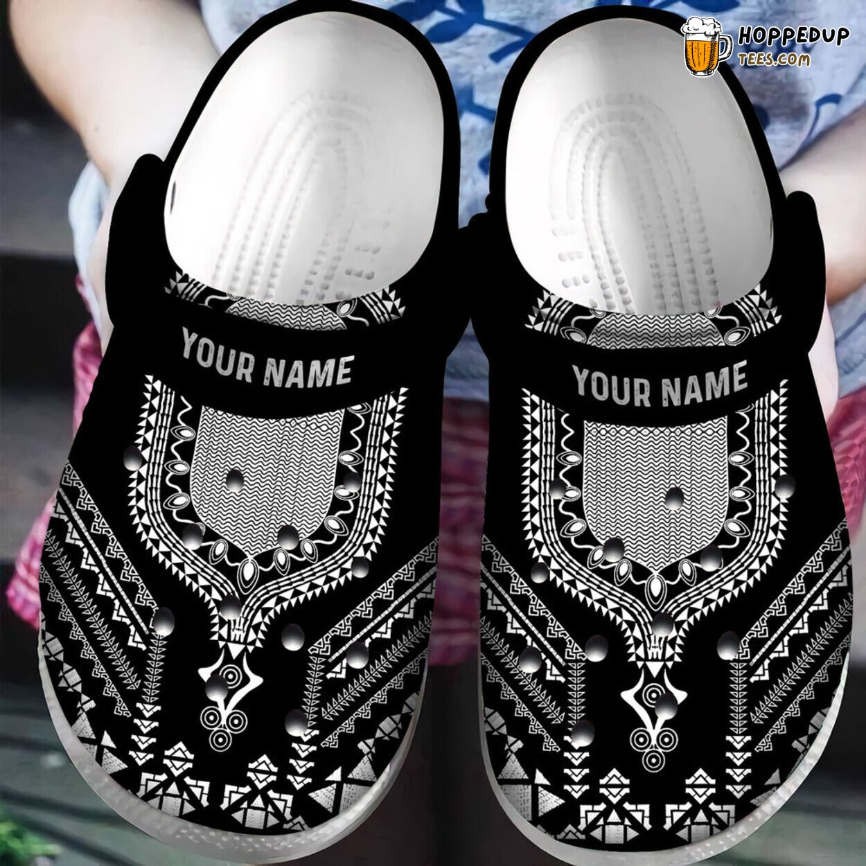 Personalized Dashiki Color Black Comfortable Unique Classic Clogs