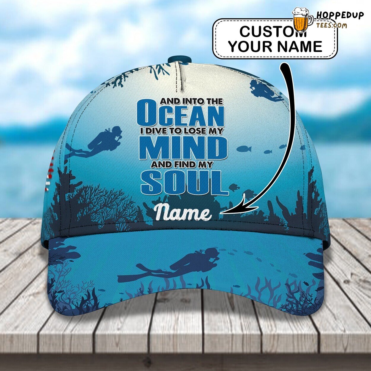 Personalized Deep Ocean Exploration Classic Cap 3D Unique Marine Design