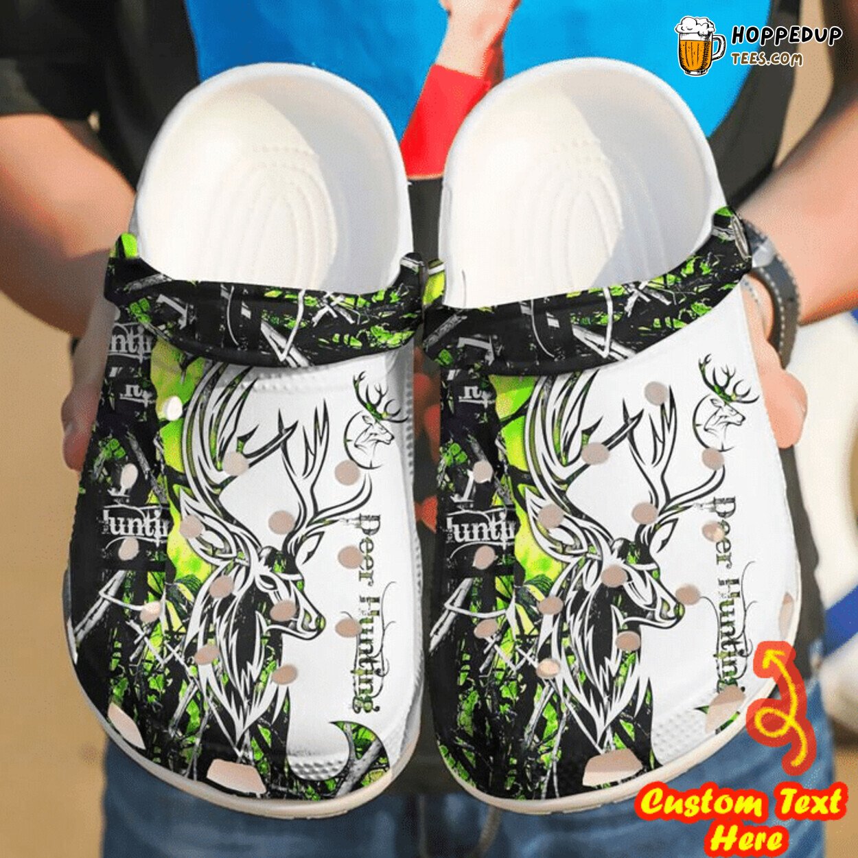 Personalized Deer Hunting Theme Comfortable Clogs Outdoor Inspired Shoes