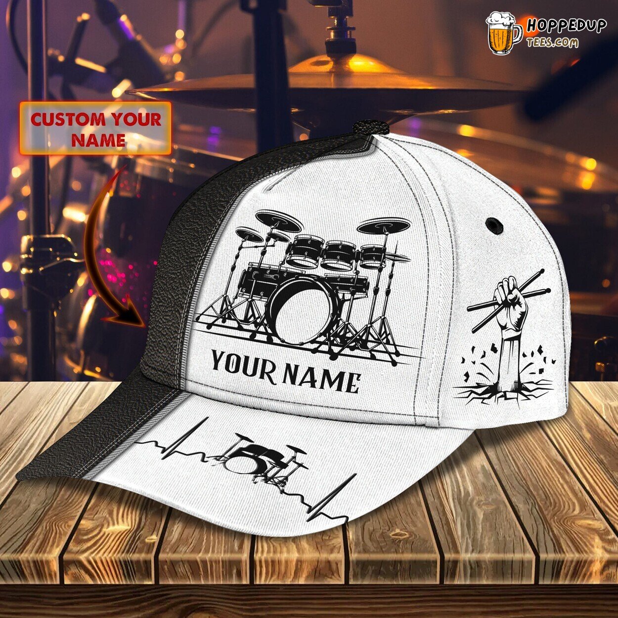 Personalized Drumming Session Classic Cap 3D Unique Custom Name Beat Fit