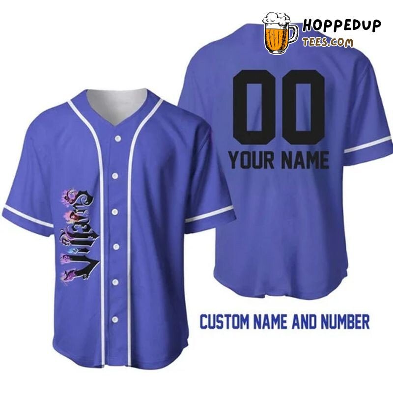 Personalized Evil Villains All Over Print Baseball Jersey Lavender Purple Unisex Jersey Shirt