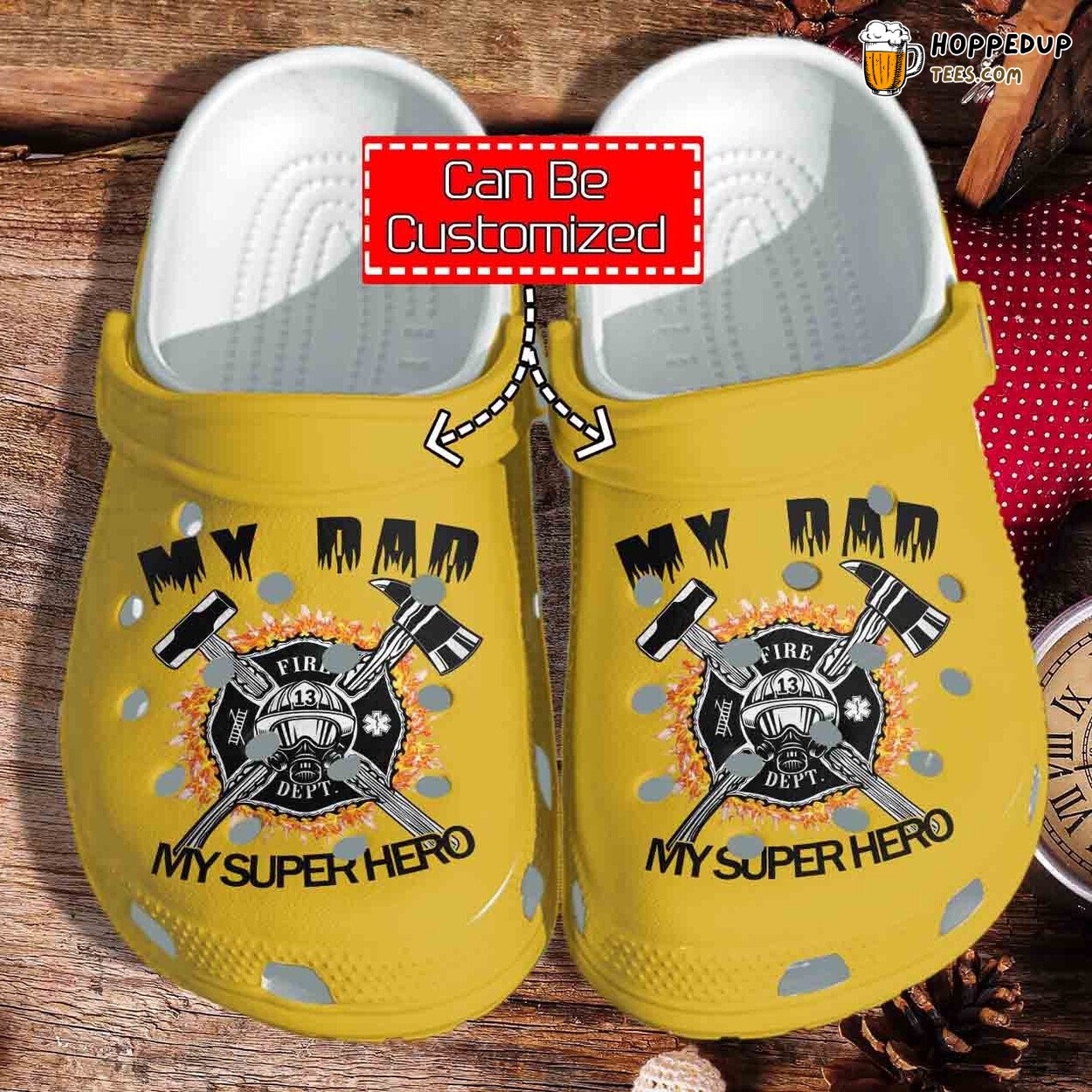 Personalized Firefighter Dad Gift Father Day Comfortable Clogs Shoes