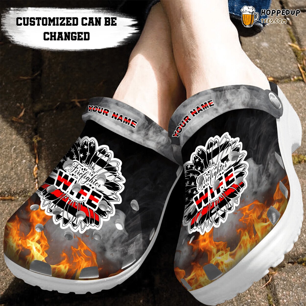 Personalized Firefighter Wife Themed Comfortable Unique Clog Shoes