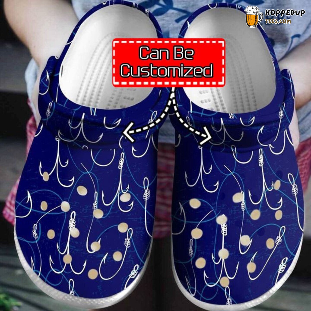 Personalized Fishing Hook Themed Comfortable Unique Clogs Shoes