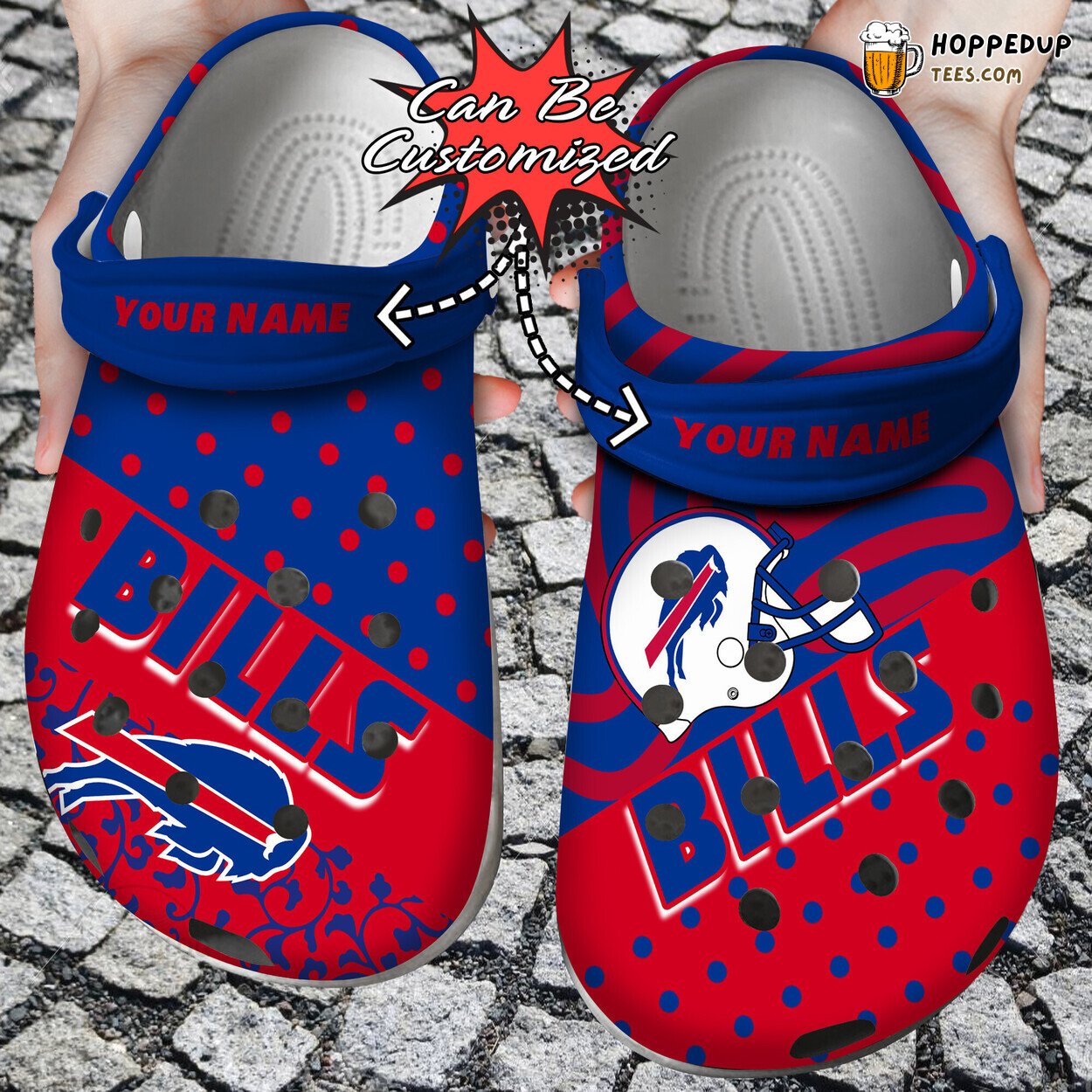 Personalized Football Team Logo Polka Dots Colors Stylish Clog Shoes