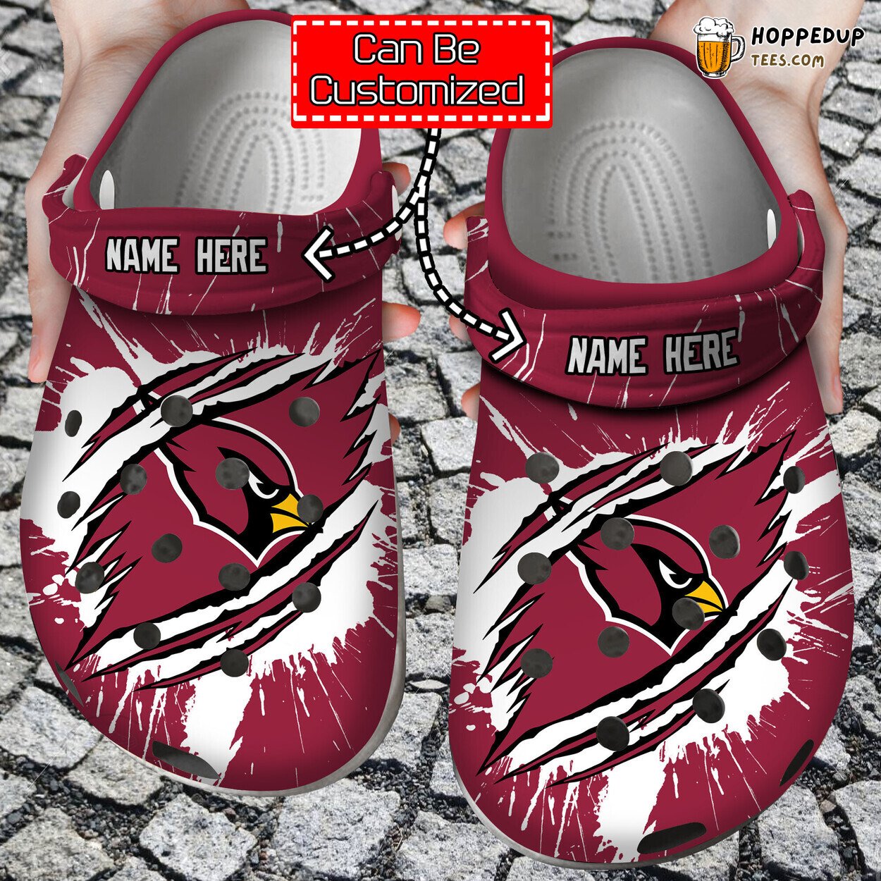 Personalized Football Team Ripped Claw Style Unique Clog Shoes