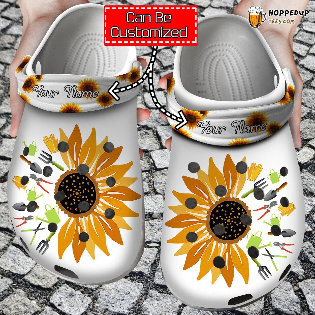 Personalized Gardener Sunflower Design Clogs Gardening Inspired Comfort Shoes