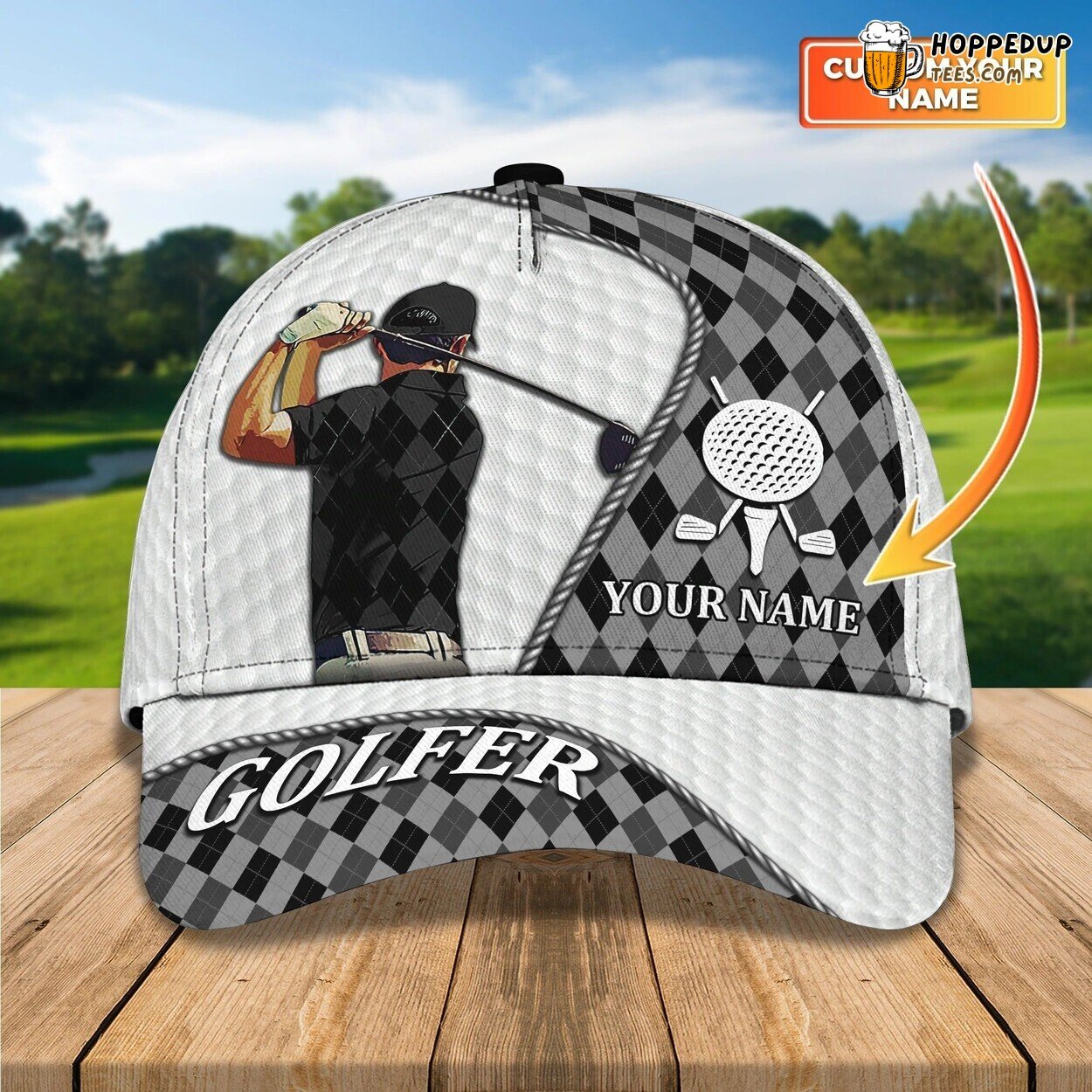 Personalized Golf Mens Cap 3D Baseball Gofler Dad Gifts Father Day Love