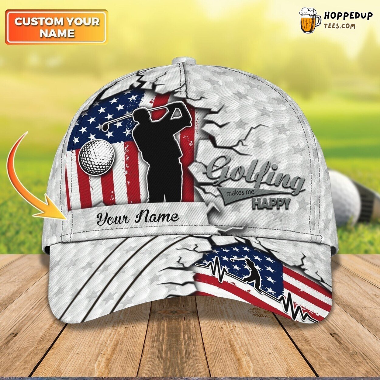 Personalized Golfing Baseball Cap 3D Men Women Makes Me Happy Design Hat Wear Personalized Golfing Baseball Cap 3D Men Women Makes Me Happy Design Hat Wear
