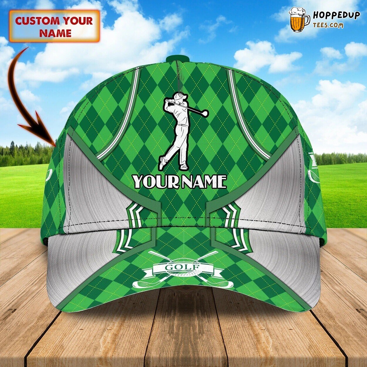 Personalized Green Golf Cap Men Women Quality Golf Lover Gift Hat Game