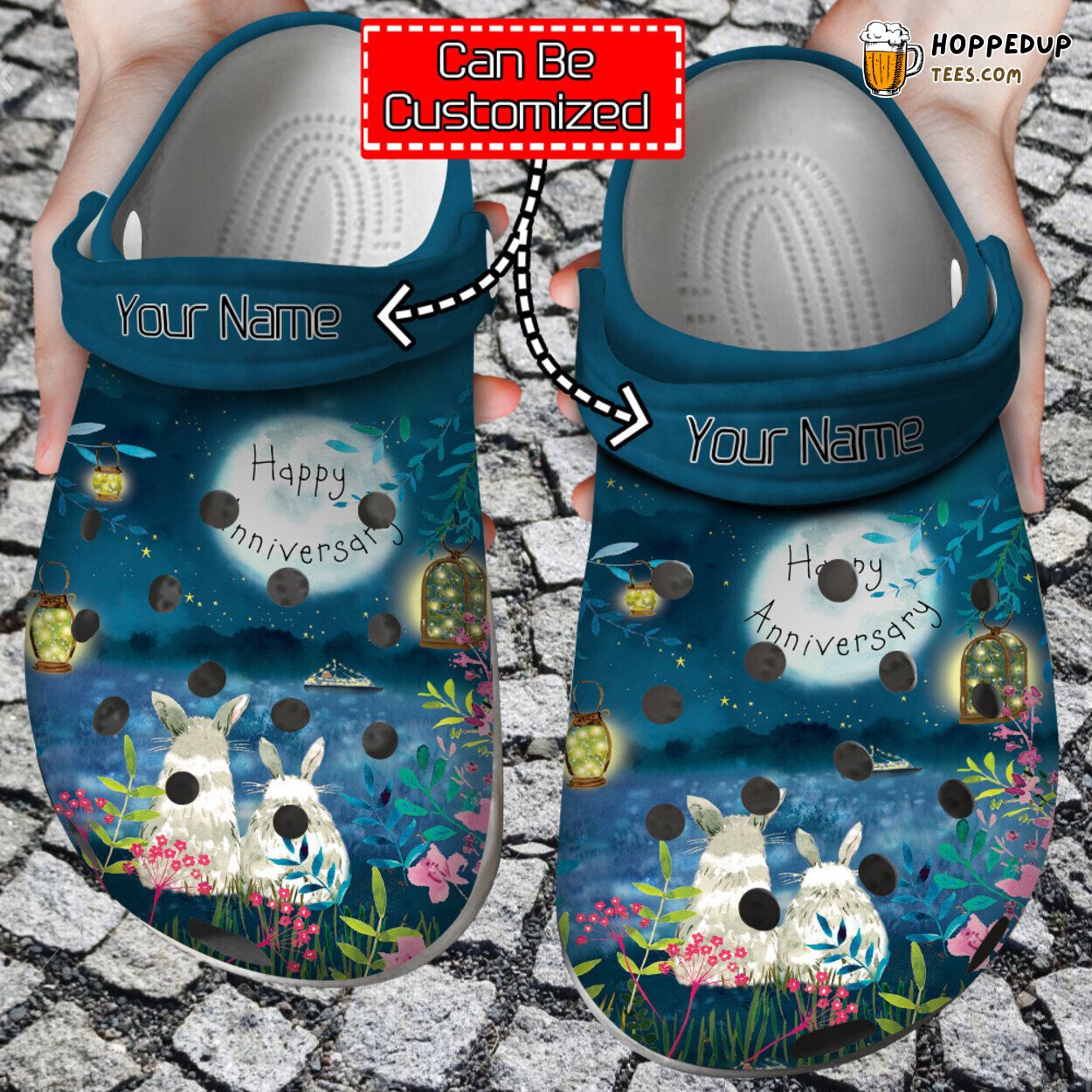 Personalized Happy Anniversary Couple Wife Husband Comfort Shoes