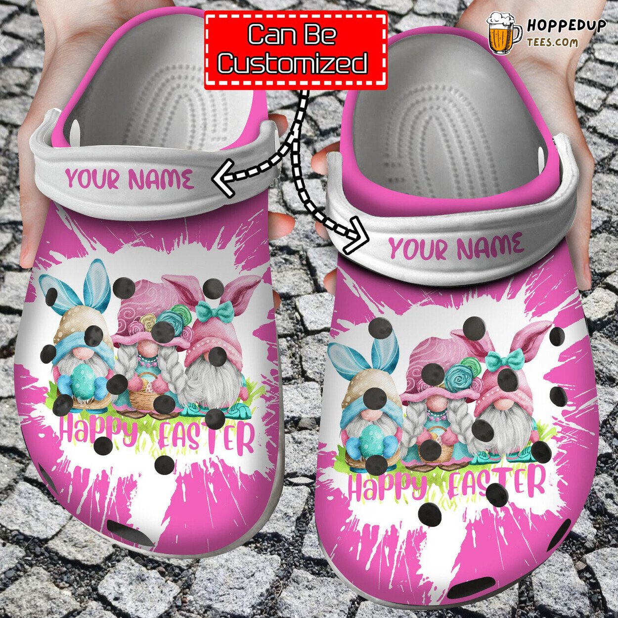 Personalized Happy Easter Gnome Theme Comfortable Clogs Festive Shoes