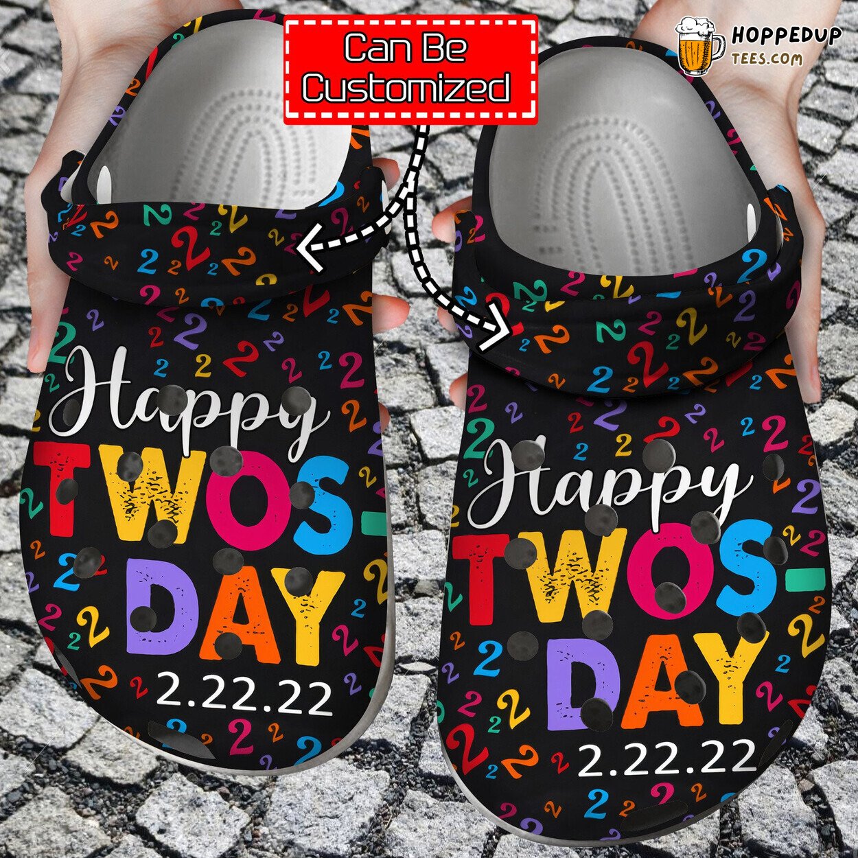 Personalized Happy Twosday 22222 Theme Comfortable Clogs Unique Design