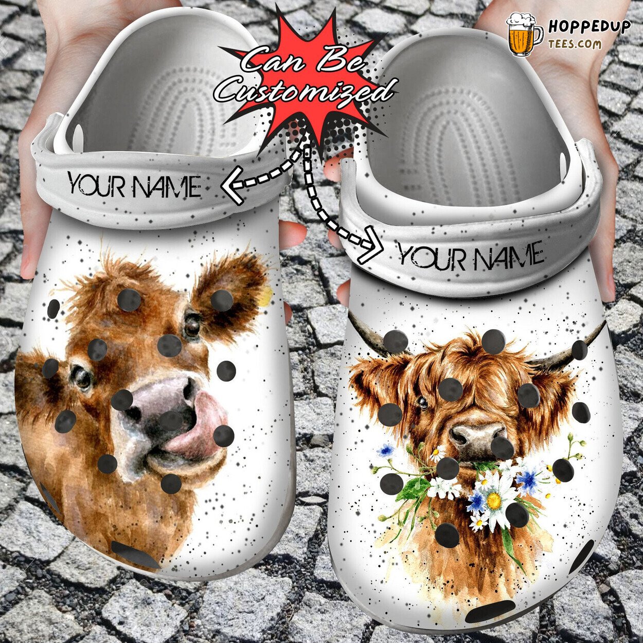 Personalized Heifer Cow Pattern Custom Design Comfortable Clogs Shoes