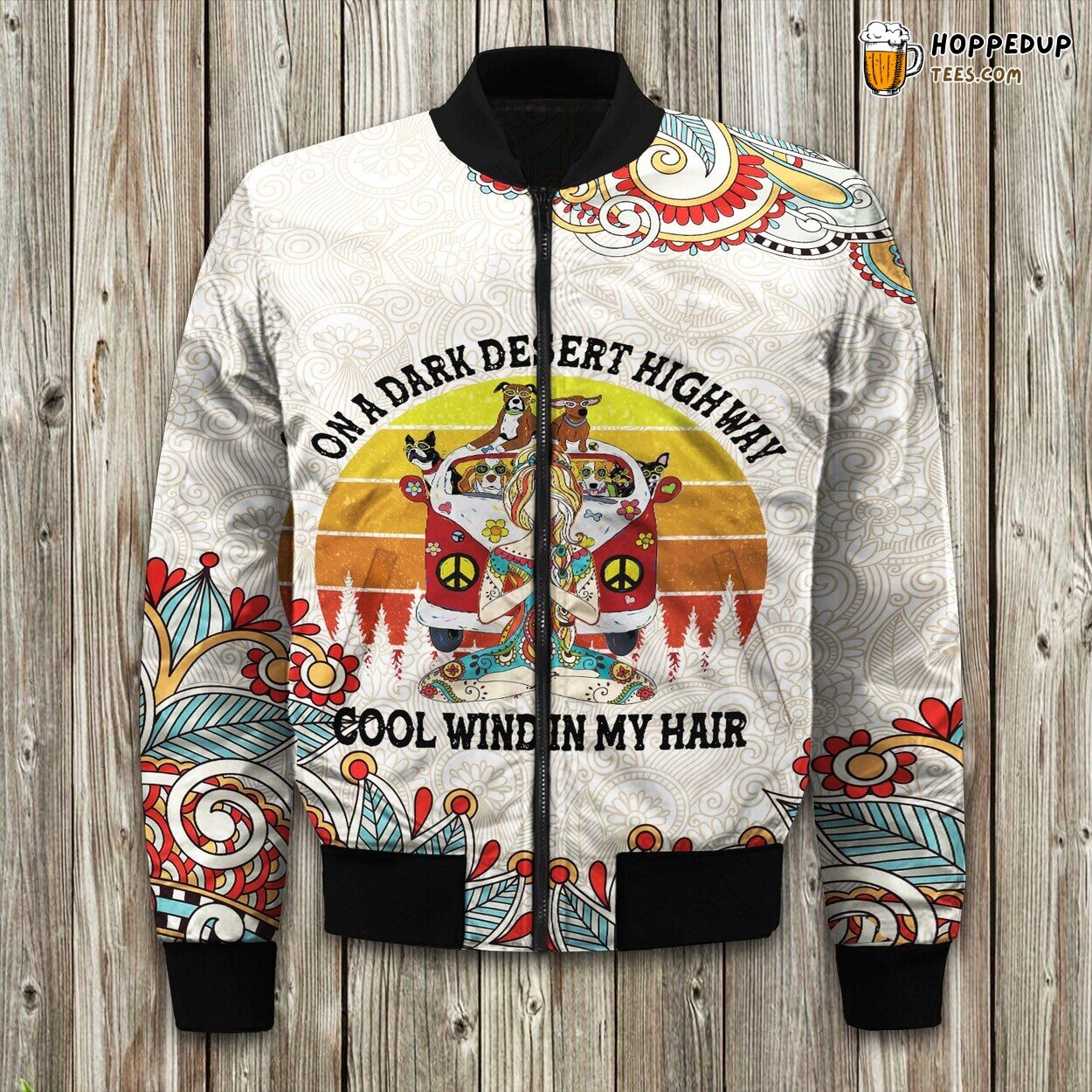 Personalized Hippie Dog Bomber Jacket