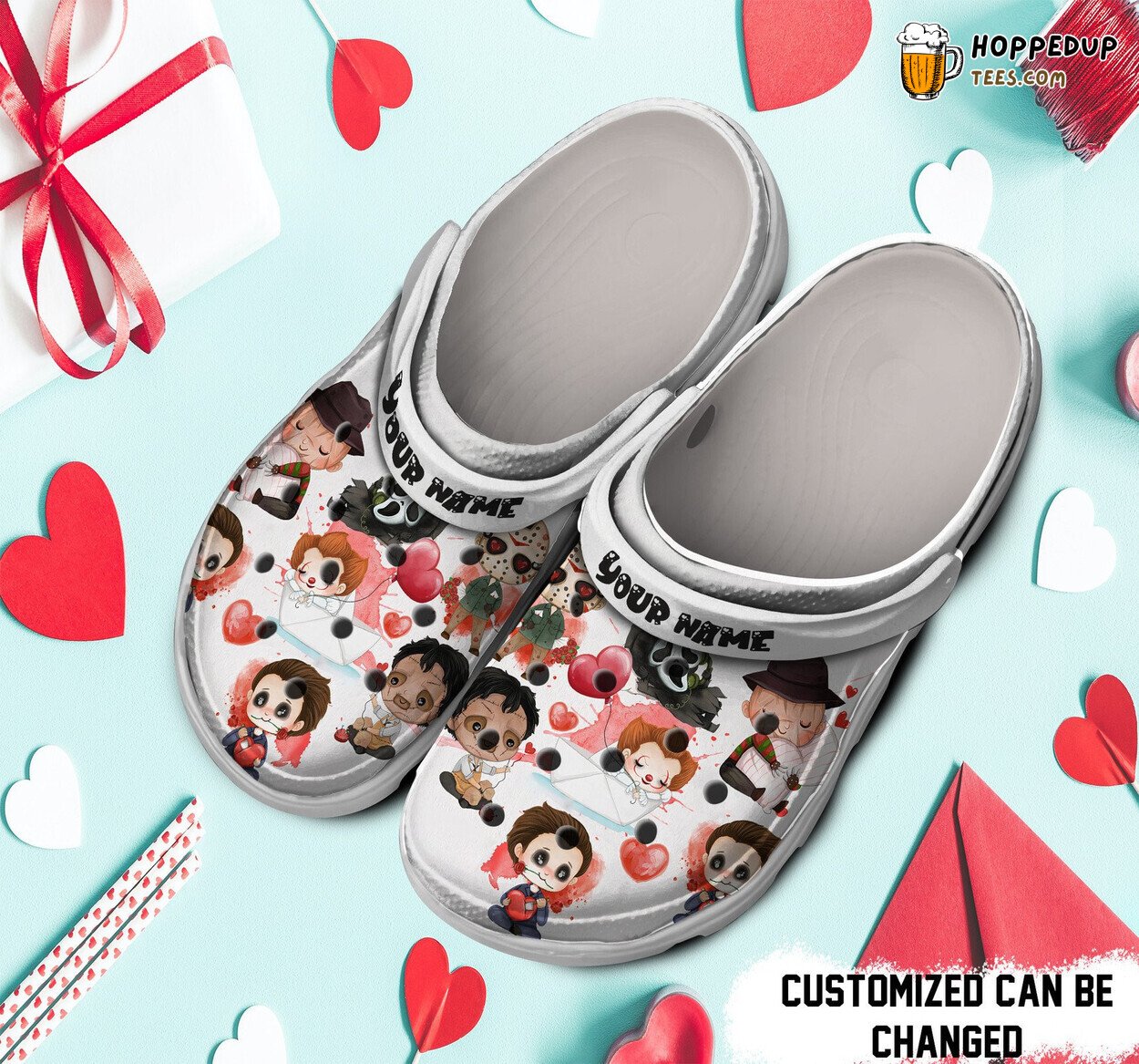 Personalized Horror Valentines Day Theme Comfortable Clogs Footwear