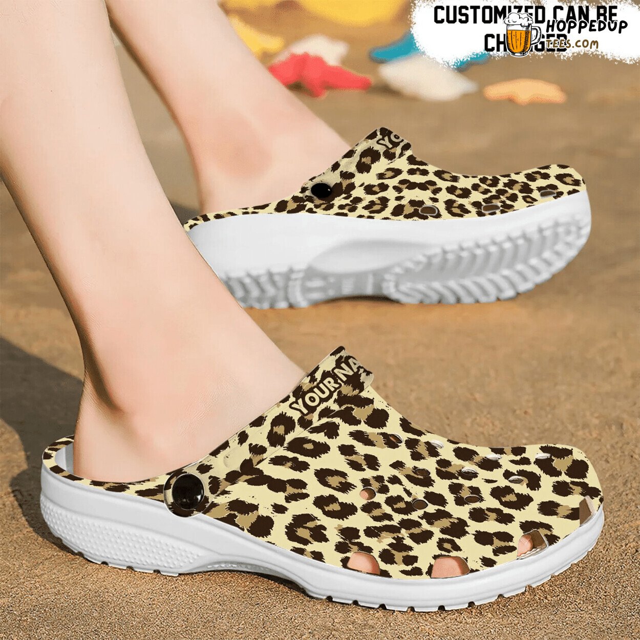 Personalized Leopard Animal Print Fur Pattern Comfortable Clogs Shoes