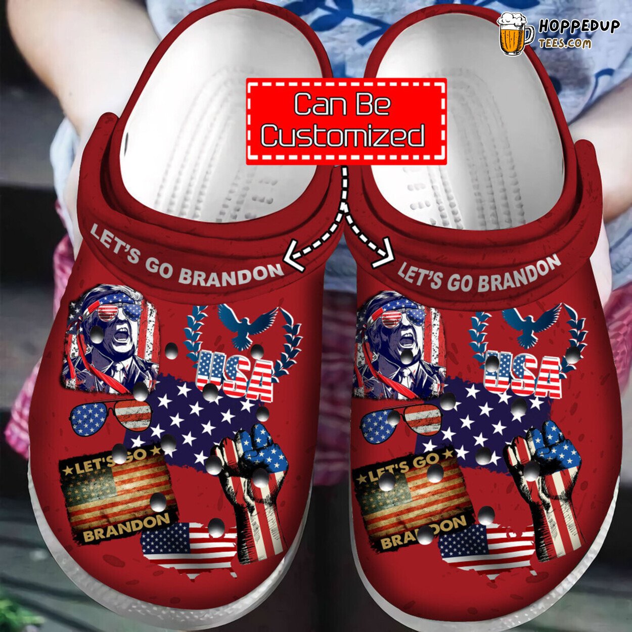 Personalized Let’s Go Brandon Stickers Themed Comfortable Clog Shoes Design