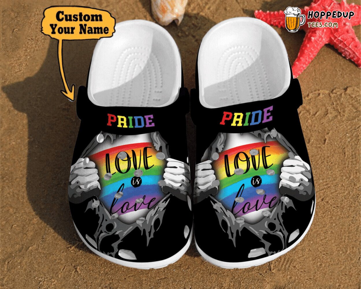 Personalized LGBT Pride Love Is Rainbow Unisex Birthday Gifts Clog Shoes