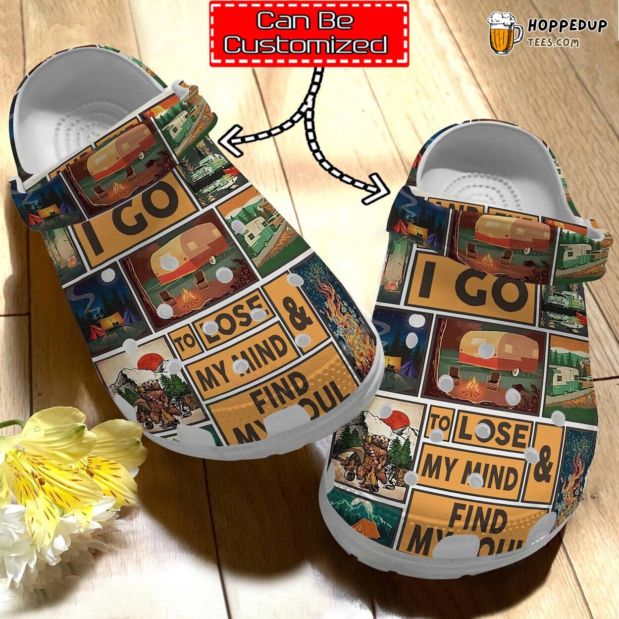 Personalized Love Camping Theme Comfortable Clogs Outdoor Inspired Shoes