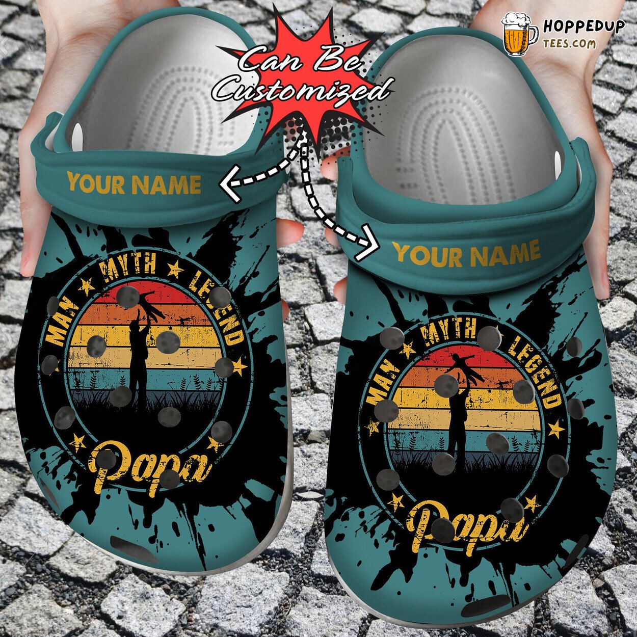 Personalized Man Myth Legend Papa Fathers Day Comfortable Clogs
