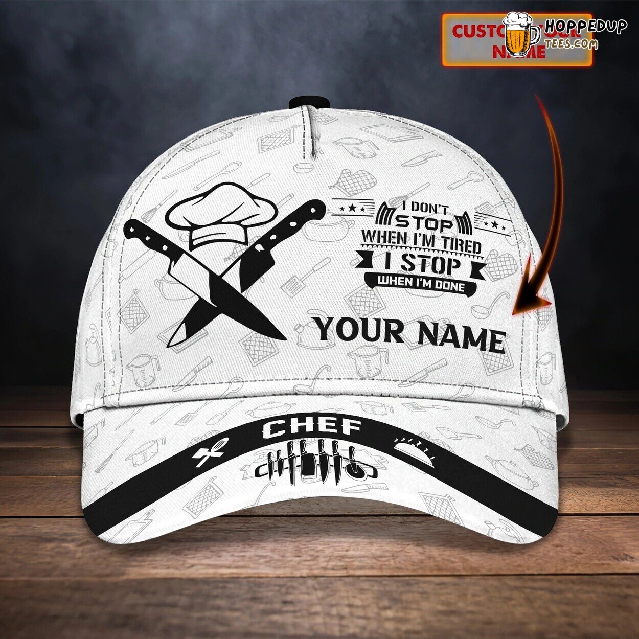 Personalized Master Chef Baseball Print Cap Men Women Special Chef Hat