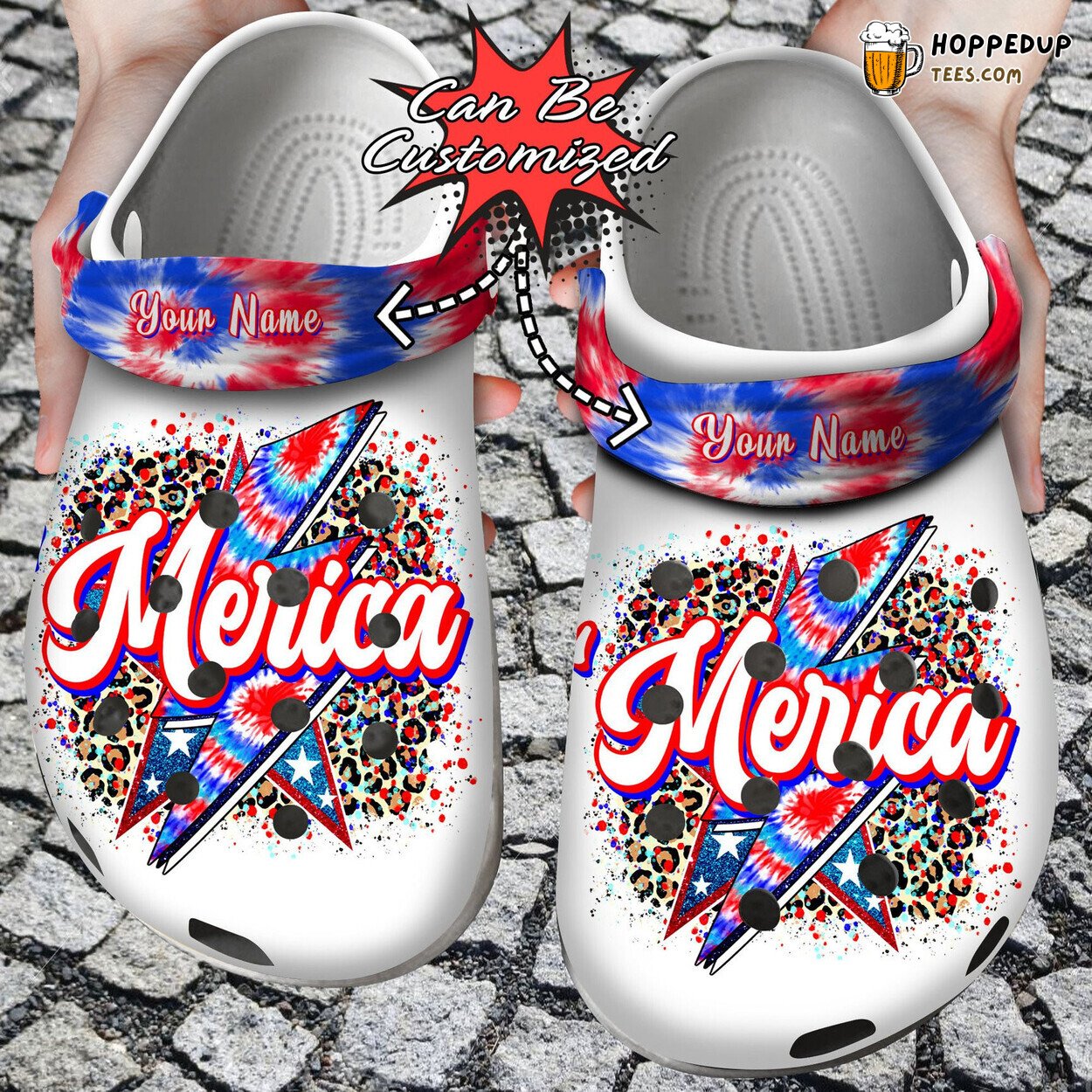 Personalized Merica Patriotic Design Comfortable Clogs USA Inspired