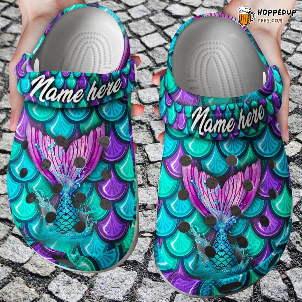 Personalized Mermaid Tail Colorful Mermaid Themed Clog Shoes