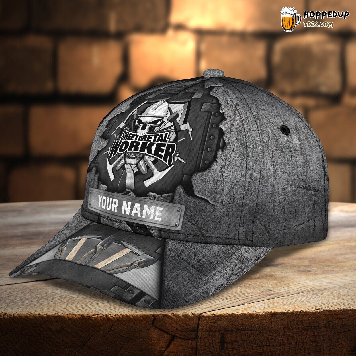 Personalized Metal Worker Classic Cap 3D Unique Design Custom Name Fit Personalized Metal Worker Classic Cap 3D Unique Design Custom Name Fit