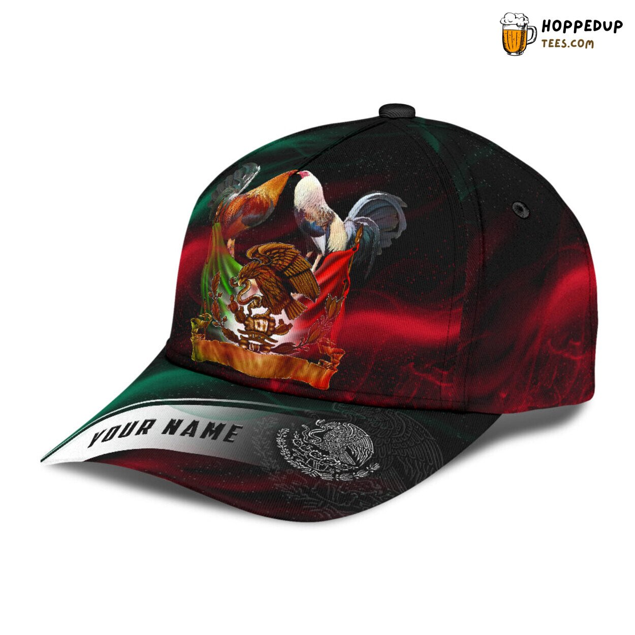 Personalized Mexico Rooster Smoke 3D Cap Chicken Lover Design Gift Hat Wear