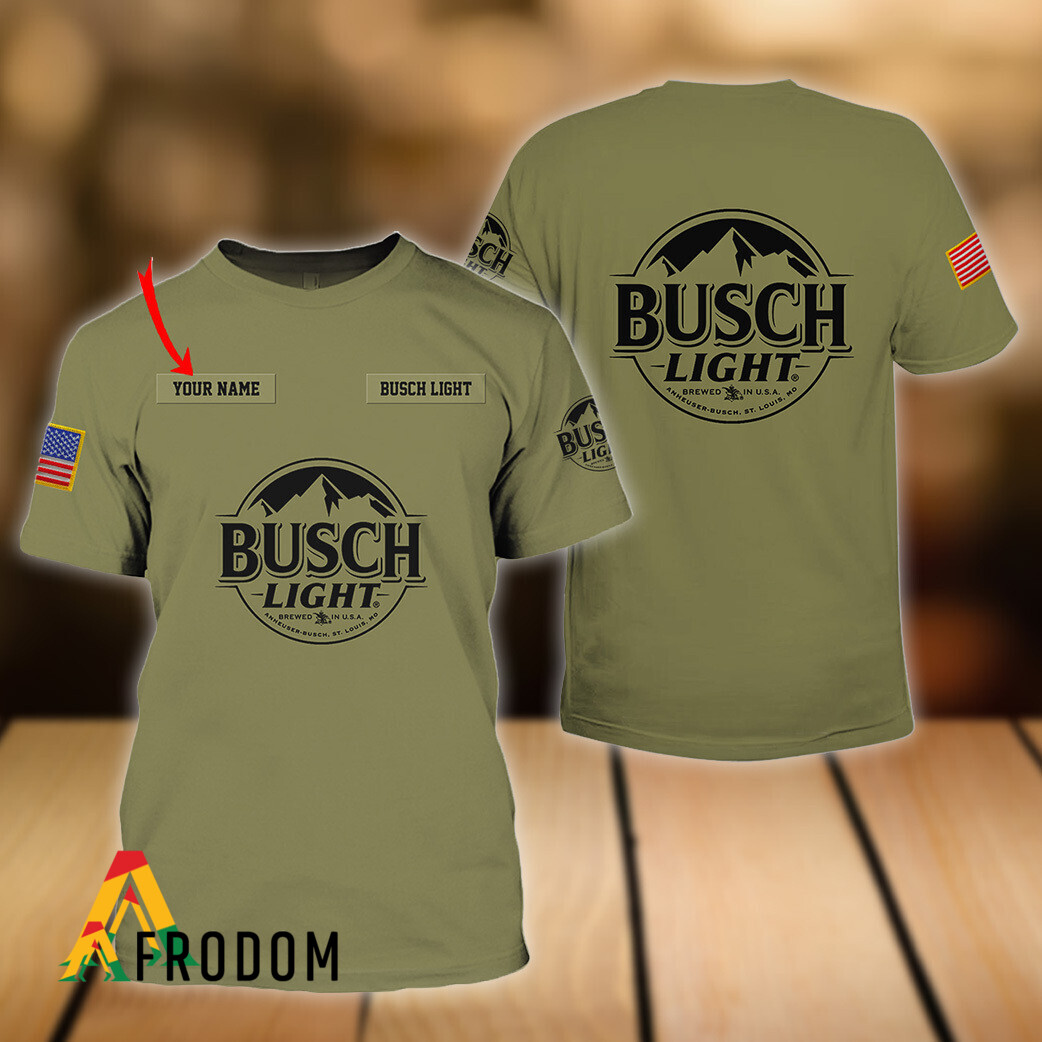 Personalized Military Green T-Shirt Busch Light HU