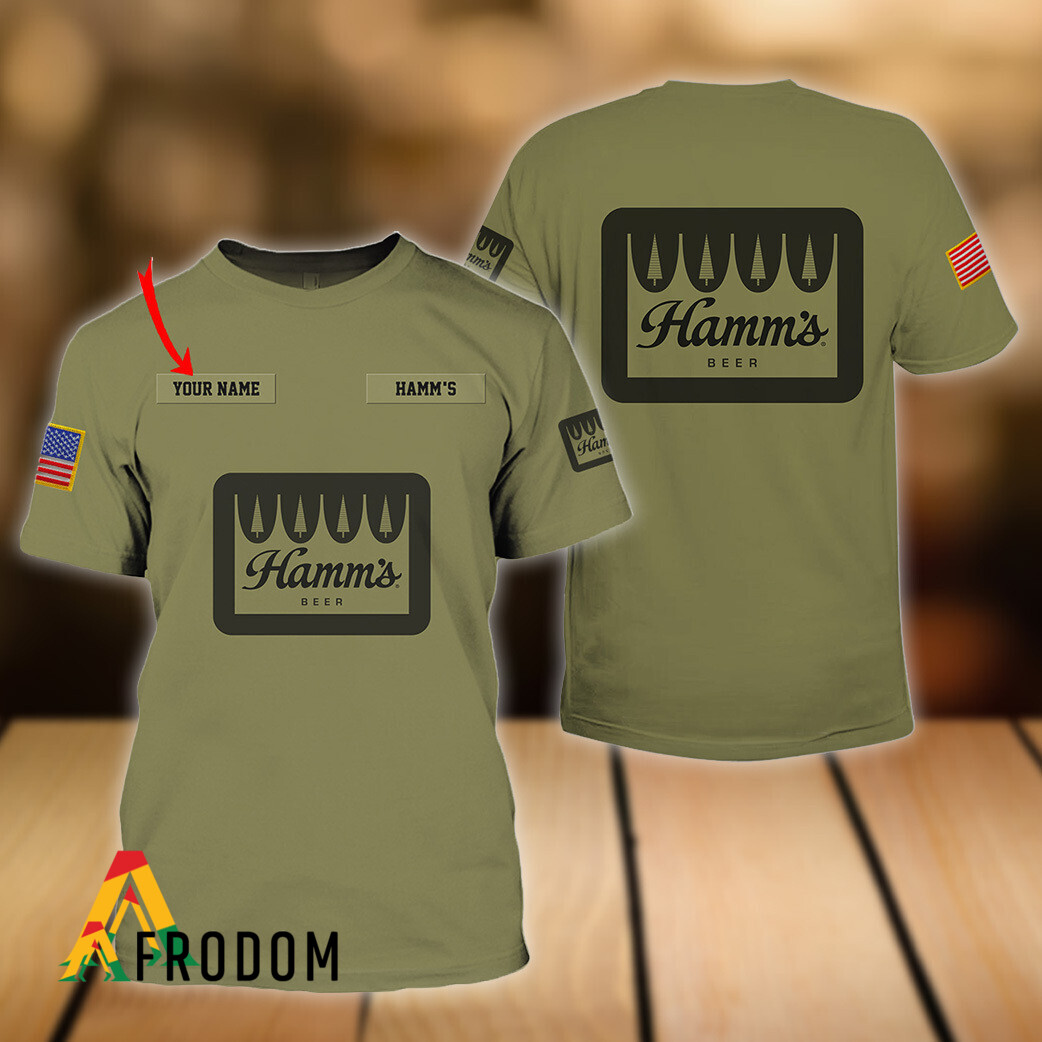 Personalized Military Green T-Shirt Hamm’S Beer HU