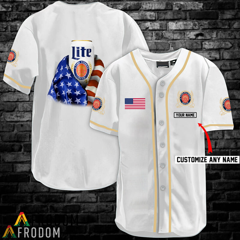 Personalized MillerLite UsaFlag Jersey Shirt HU