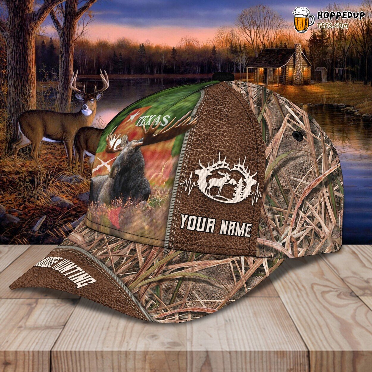 Personalized Moose Hunting Classic Cap 3D Unique Design Custom Name Space Personalized Moose Hunting Classic Cap 3D Unique Design Custom Name Space
