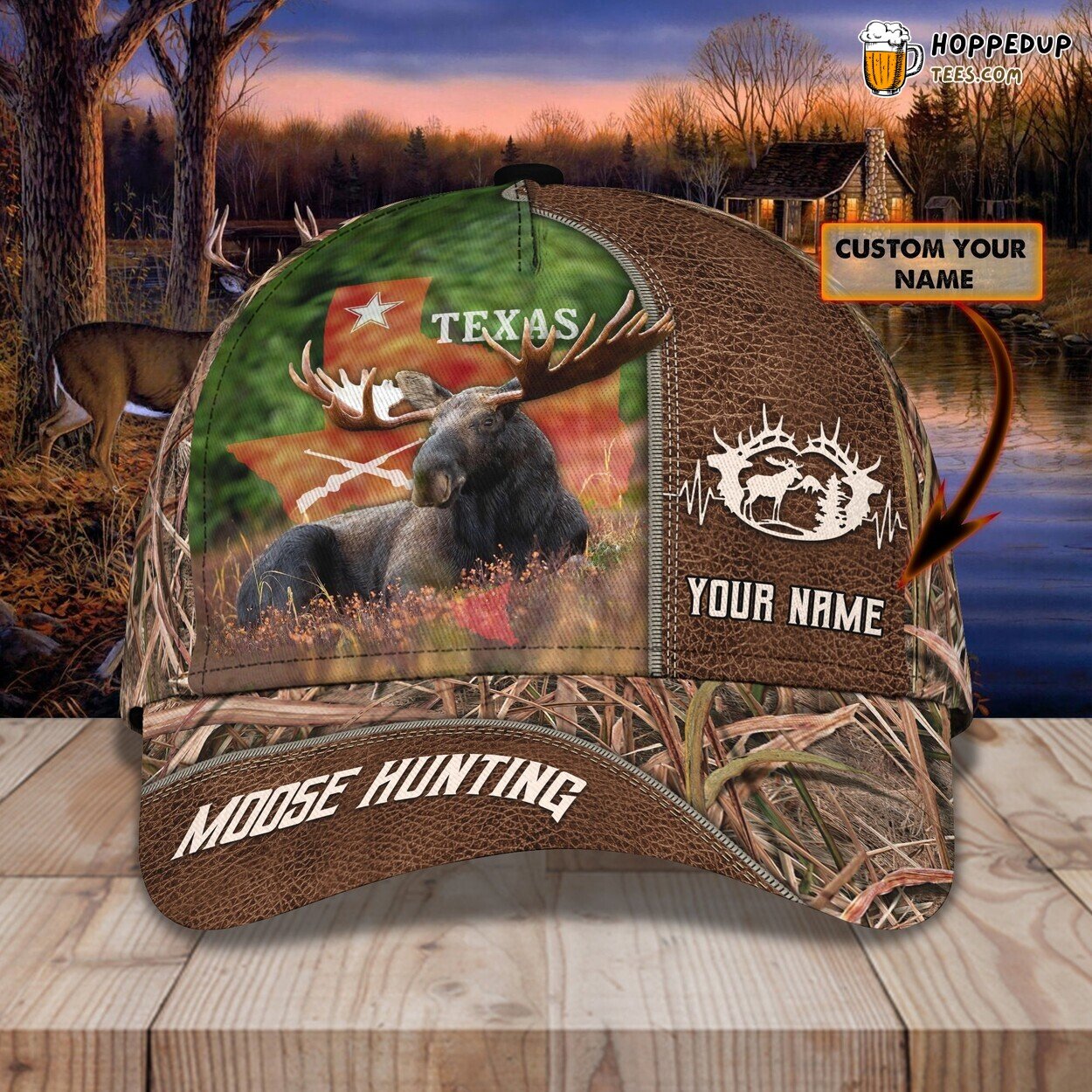 Personalized Moose Hunting Classic Cap 3D Unique Design Custom Name Space