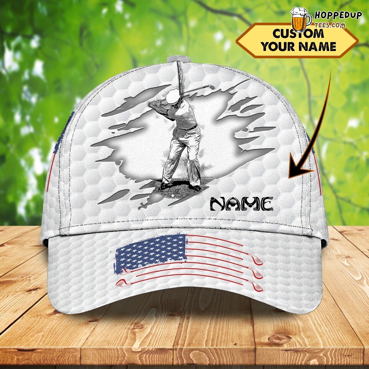 Personalized Name 3D Cap Dad Golfer Father Day Dad Golf Gift Hat