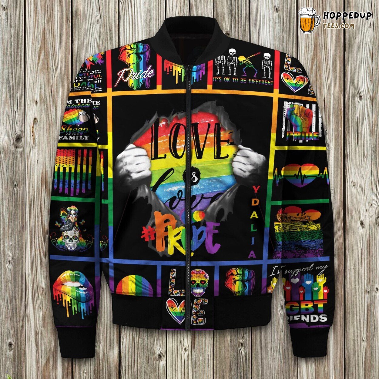 Personalized Name Love Is Love Gay Pride Lgbt Election Bomber Jacket