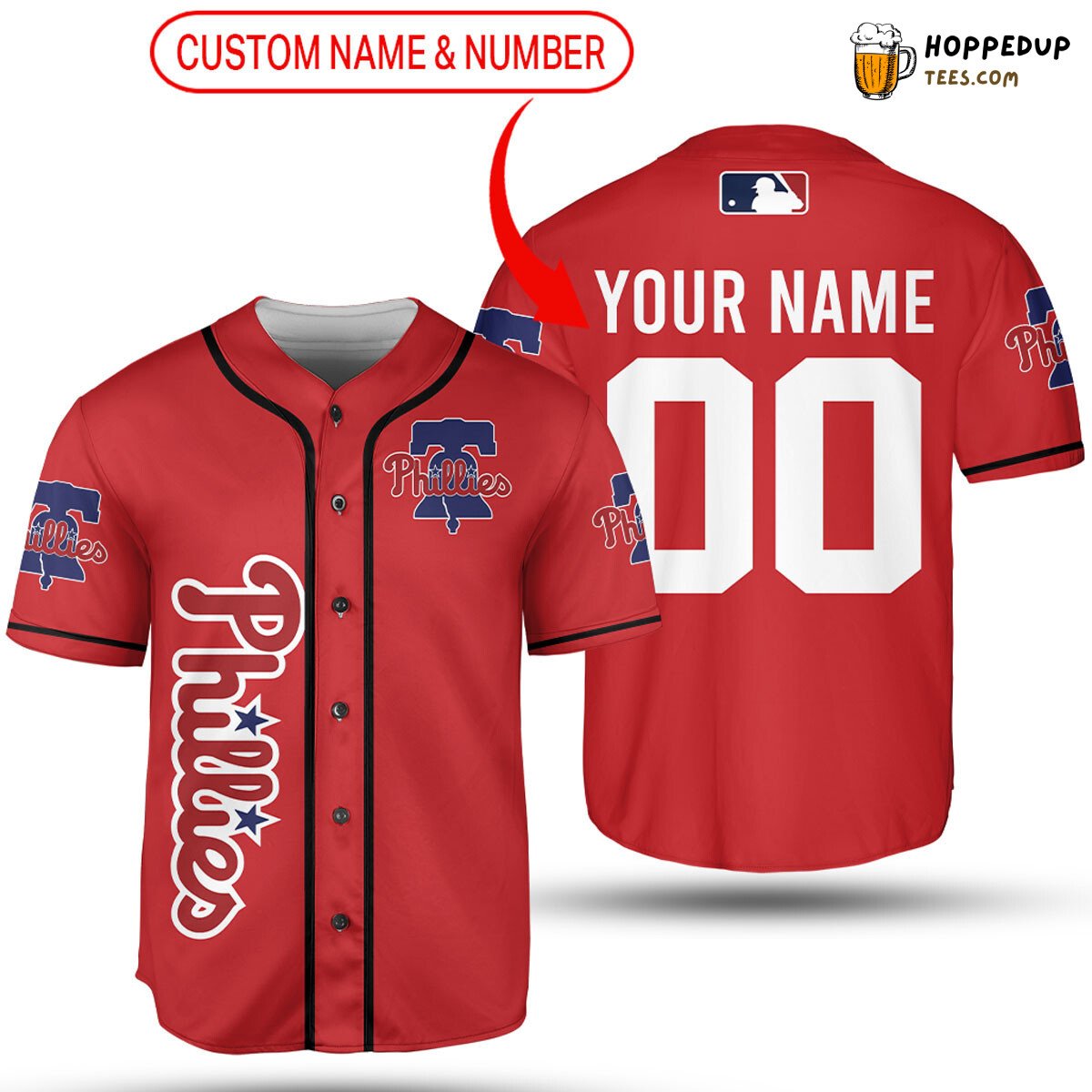 Personalized Name Number Philadelphia Phillies MLB Baseball Jersey Unisex