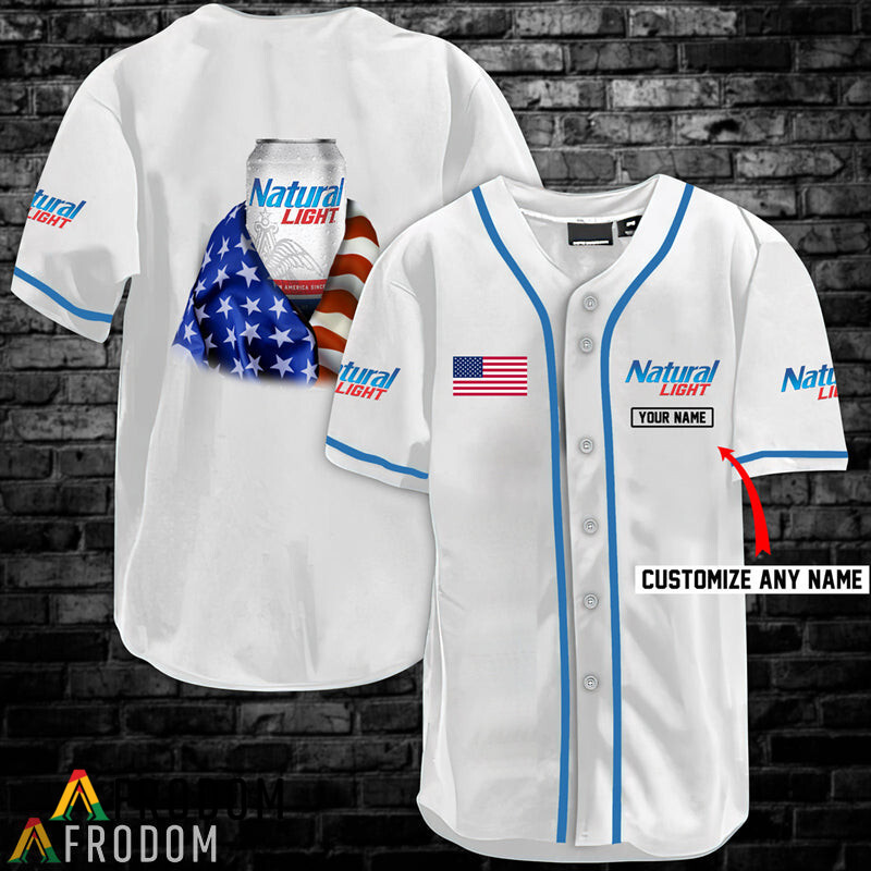 Personalized NaturalLight UsaFlag Jersey Shirt HU