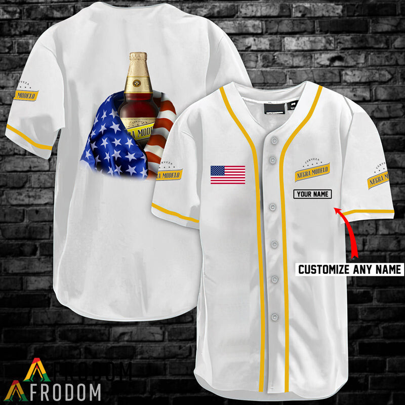 Personalized NegraModelo UsaFlag Jersey Shirt HU