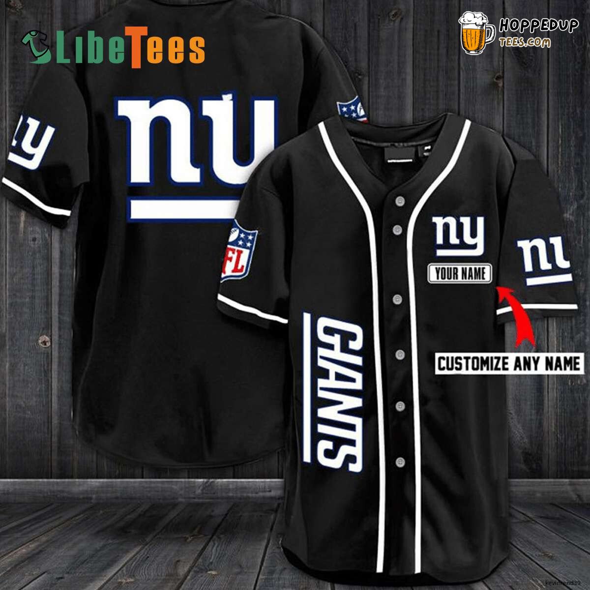 Personalized New York Giants Black Simple Baseball Jersey