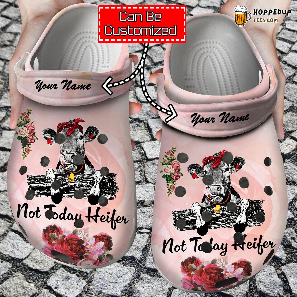 Personalized Not Today Heifer Cow Print Style Comfortable Clogs Shoes